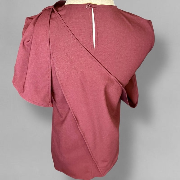 NWT Judith & Charles ‘Signac’ Scarf Blouse in Burgundy Red “Bordeaux” Size 0 - Picture 8 of 15